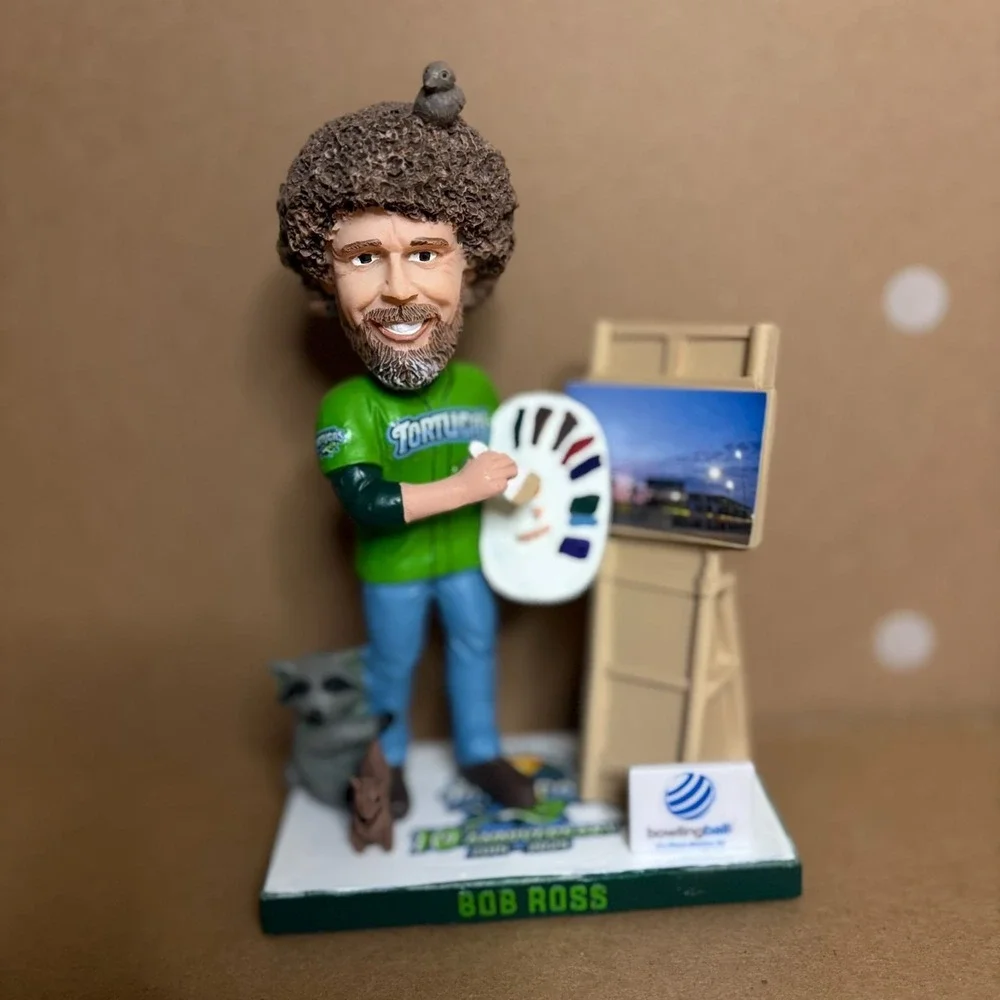 Bob Ross Bobblehead Daytona Tortugas 10th Anniversary Collectible Figure